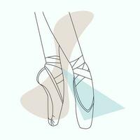 linear icon of pointe shoes with color spots for design, logo, stickers, applications, story design, covers, highlights, postcards, posters, badges vector