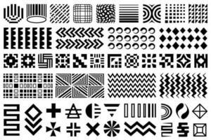 Abstract design elements, flat shapes, Memphis black graphic design elements and patterns. retro elements for web, book cover, advertisement, commercial banner, poster, brochure, leaflet, billboard. vector