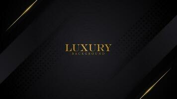 Abstract, luxury black background with halftone and gold line. Luxury, elegant theme design vector