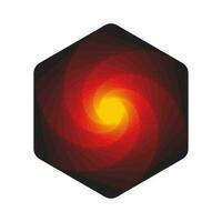 hexagonal red and orange gradient element vector