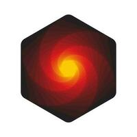 hexagonal red and orange gradient element vector