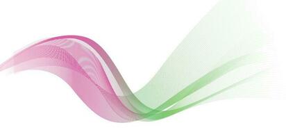 Abstract pink green wavy template background vector