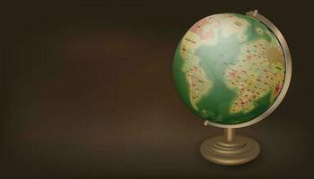 Classic Vintage Globe Replica World Globe Map Unique Geography vector