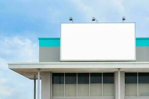 Blank billboard in airport, public transportation concept, blank billboard photo