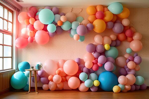 balloon decoration wall party at home more ornament AI Generated ...