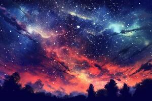 Fantasy dark Starry Sky background photo