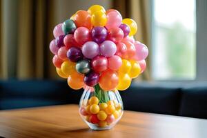 Balloon decoration are commonly used as table centerpice photo