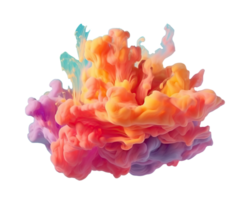 Abstract colorful pastel color cloud on transparent background. Colorful Ink Diffusion in Water. png