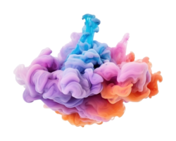 Abstract colorful pastel color cloud on transparent background. Colorful Ink Diffusion in Water. png