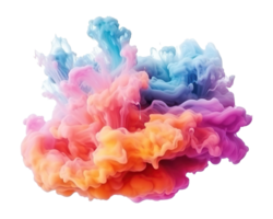 Abstract colorful pastel color cloud on transparent background. Colorful Ink Diffusion in Water. png