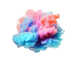 abstrakt bunt Pastell- Farbe Wolke auf transparent Hintergrund. bunt Tinte Diffusion im Wasser. generativ ai png
