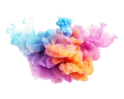 Abstract colorful pastel color cloud on transparent background. Colorful Ink Diffusion in Water. png