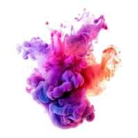 Abstract colorful pastel color cloud on transparent background. Colorful Ink Diffusion in Water. png