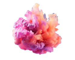 Abstract colorful pastel color cloud on transparent background. Colorful Ink Diffusion in Water. png