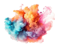 abstrait coloré pastel Couleur nuage sur transparent Contexte. coloré encre la diffusion dans l'eau. génératif ai png
