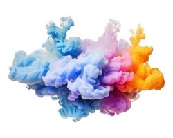 abstrato colorida pastel cor nuvem em transparente fundo. colorida tinta difusão dentro água. generativo ai png