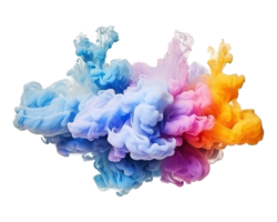 Abstract colorful pastel color cloud on transparent background. Colorful Ink Diffusion in Water. png