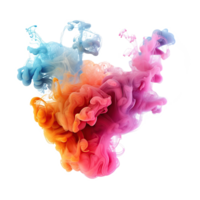 Abstract colorful pastel color cloud on transparent background. Colorful Ink Diffusion in Water. png