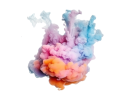 Abstract colorful pastel color cloud on transparent background. Colorful Ink Diffusion in Water. png