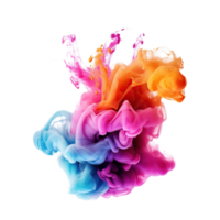 Abstract colorful pastel color cloud on transparent background. Colorful Ink Diffusion in Water. png