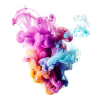 astratto colorato pastello colore nube su trasparente sfondo. colorato inchiostro diffusione nel acqua. generativo ai png
