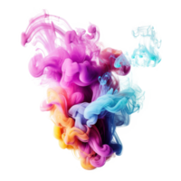 Abstract colorful pastel color cloud on transparent background. Colorful Ink Diffusion in Water. png