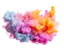 Abstract colorful pastel color cloud on transparent background. Colorful Ink Diffusion in Water. png