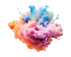 Abstract colorful pastel color cloud on transparent background. Colorful Ink Diffusion in Water. png