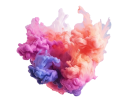 Abstract colorful pastel color cloud on transparent background. Colorful Ink Diffusion in Water. png