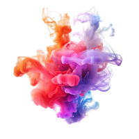 abstrakt bunt Pastell- Farbe Wolke auf transparent Hintergrund. bunt Tinte Diffusion im Wasser. generativ ai png