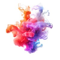 Abstract colorful pastel color cloud on transparent background. Colorful Ink Diffusion in Water. png