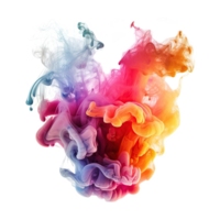 Abstract colorful pastel color cloud on transparent background. Colorful Ink Diffusion in Water. png