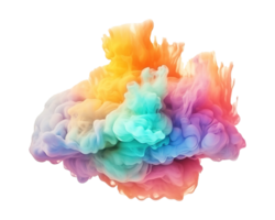 Abstract colorful pastel color cloud on transparent background. Colorful Ink Diffusion in Water. png