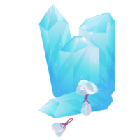 cristallo pietra impostare. guarigione trasparente guarigione quarzo. blu pendenza trasparente luminosa pietra preziosa. il Magia gemma png