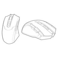 Set of computer mouse outline drawing vector, Computer Mouse in a sketch style, Computer Mouse training template outline, vector Illustration.