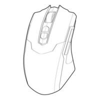 Computer mouse outline drawing vector, Computer Mouse in a sketch style, Computer Mouse training template outline, vector Illustration.