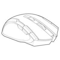 Computer mouse outline drawing vector, Computer Mouse in a sketch style, Computer Mouse training template outline, vector Illustration.