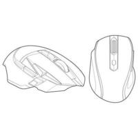 Set of computer mouse outline drawing vector, Computer Mouse in a sketch style, Computer Mouse training template outline, vector Illustration.