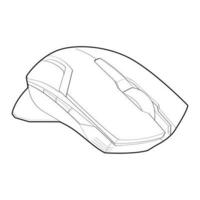 Computer mouse outline drawing vector, Computer Mouse in a sketch style, Computer Mouse training template outline, vector Illustration.