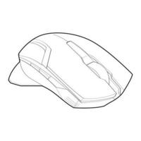 Computer mouse outline drawing vector, Computer Mouse in a sketch style, Computer Mouse training template outline, vector Illustration.