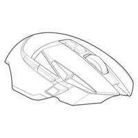 Computer mouse outline drawing vector, Computer Mouse in a sketch style, Computer Mouse training template outline, vector Illustration.