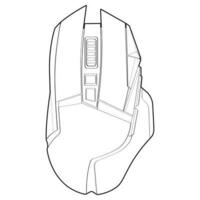 Computer mouse outline drawing vector, Computer Mouse in a sketch style, Computer Mouse training template outline, vector Illustration.