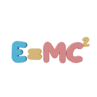 einstein formula. 3d rendere png