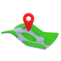 Location marker with map 3d illustration png