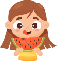 flicka med vattenmelon png