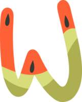 lettera w con anguria modello png