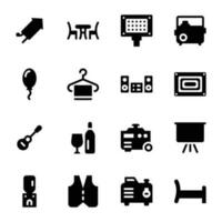 London Places and Landmarks Glyph Icons Set vector