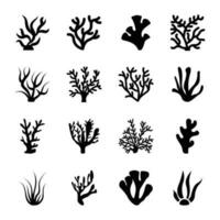 Algae Glyph Vector Icons