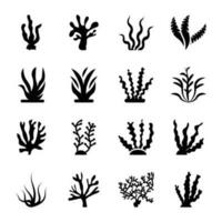 Algae Glyph Vector Icons