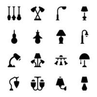 Light Fixtures Glyph Vectors